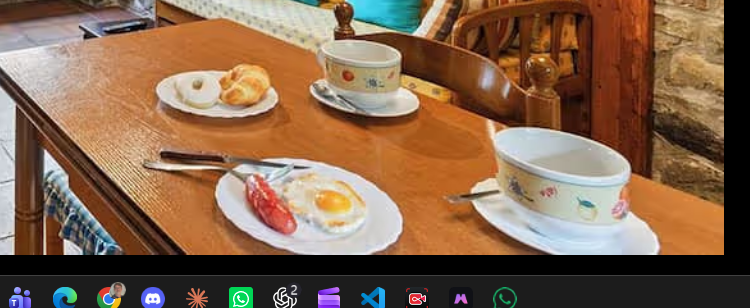 Desayuno fotografiado sin preparación visual