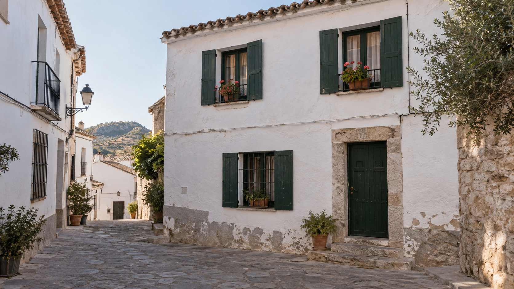 Casa pequeña de pueblo ficticia generada con IA